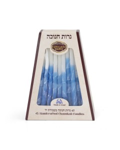 Blue and White Wax Hanukkah Candles Menorás e Velas