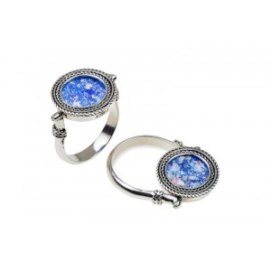 Ring in Sterling Silver and Roman Glass-Rafael Jewelry Default Category