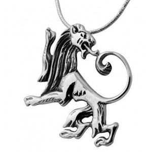 Sterling Silver Lion of Judah Pendant by Rafael Jewelry Joias Judaicas