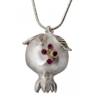 Rafael Jewelry Pomegranate Pendant in Sterling Silver with Ruby in Yellow Gold Colares e Pingentes