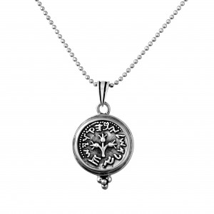 Sterling Silver Pendant with Ancient Israeli Coin Design by Rafael Jewelry Colares e Pingentes