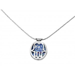 Hamsa Pendant in Sterling Silver & Roman Glass by Rafael Jewelry
 Colares e Pingentes