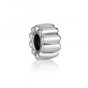 Charm Stopper in Sterling Silver with Ridges Artistas e Marcas