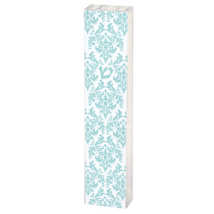 White Mezuzah with Turquoise Detailing Default Category