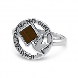 925 Sterling Silver Ring with Dove and Jerusalem Nano Bible
 Default Category