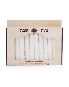 Jogo de Velas de Shabat em Branco e Linhas Gotejadas da Safed Candles  Shabat