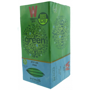 Wissotzky Tea – Green Tea Spearmint (25 1.5g Packets) Chá
