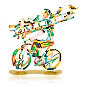 David Gerstein Ladder Man Bike Rider Sculpture  Decoração do Lar