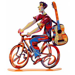 David Gerstein Troubadour Bike Rider Sculpture Arte de David Gerstein 