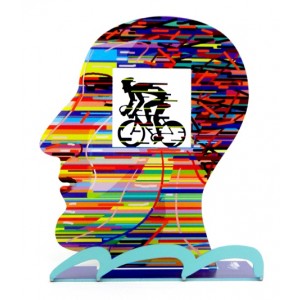 David Gerstein Armstrong Cyclist Head Sculpture Arte Israelense