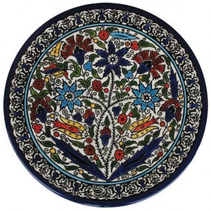 Armenian Ceramic Plate with Floral Scilla Armenia Motif Cerâmica Armênia