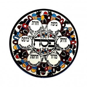 Armenian Ceramic Seder Plate with Jerusalem Motif Dia de Jerusalém