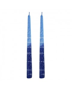 Blue Wax Shabbat Candles by Galilee Style Candles Judaica
