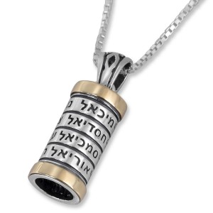 Cylinder Pendant with the 12 Names of the Archangels Mystic Art Jewelry