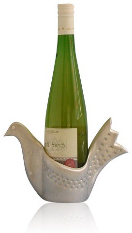 Metal Wine Holder with Bird Design from Shraga Landesman