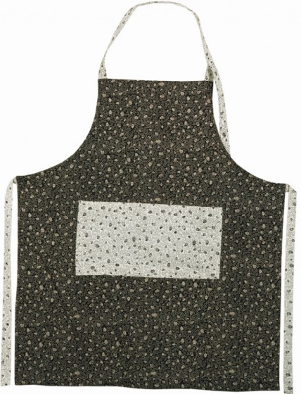 Black and White Womens Apron with Pomegranate Pattern by Yair Emanuel