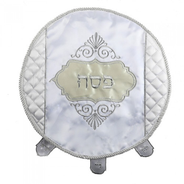 Satin Matzah Cover with Intricate Quilted Design