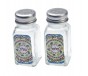 Glass Salt & Pepper Shakers with Colorful Pomegranates