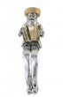 Silver Polyresin Miniature Figurine with Hassid Playing Gold Accordion