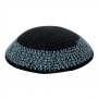 16 cm knitted black and blue kippah